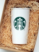 Starbucks Coffee Double Wall Ceramic Travel Mug Cup