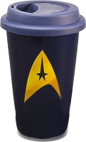 Vandor 80351 Star Trek 12 oz Double Wall Ceramic Travel Mug with Silicone Lid